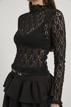 Obsession Black Sheer Lace Top