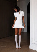 Melrose White Ruffle Hem Mini Dress
