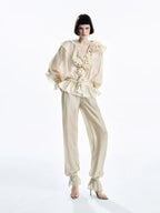 Swoon Ivory Ruffle Blouse