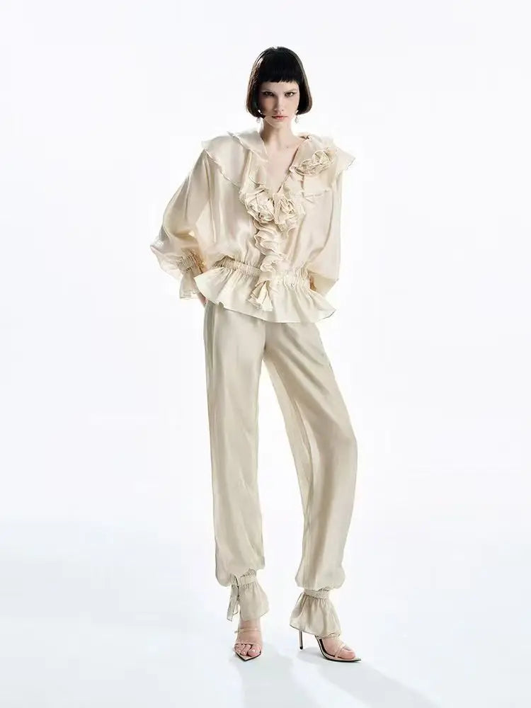 Swoon Ivory Ruffle Blouse