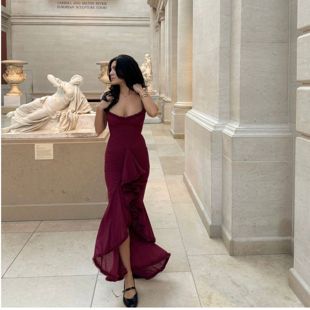Molly Elegant Wine Maxi Dress