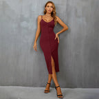 Sloane Wine Bodycon Midi Dress