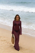Monarch Wine Sheer Cover-Up Dress