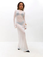Monarch White Sheer Cover-Up Dress