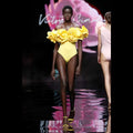 Sunset Yellow Floral Ruffle Bodysuit