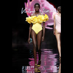 Sunset Yellow Floral Ruffle Bodysuit