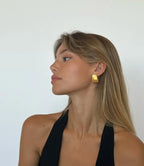 Minimalist Fluted Gold Earrings