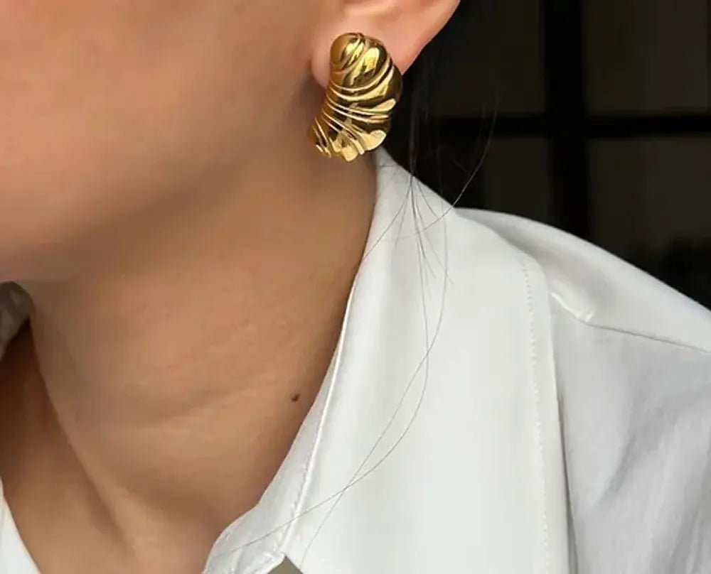 Roman Holiday Gold Croissant Earrings