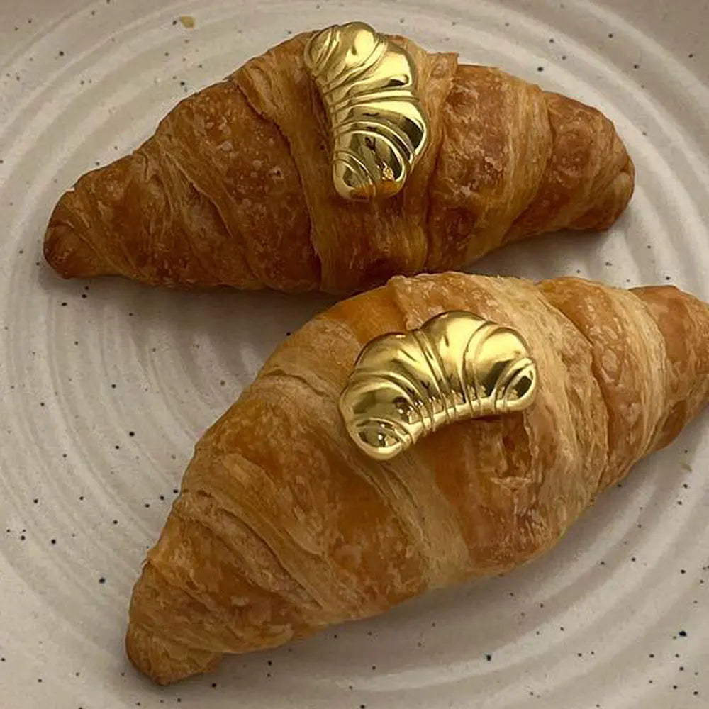 Roman Holiday Gold Croissant Earrings