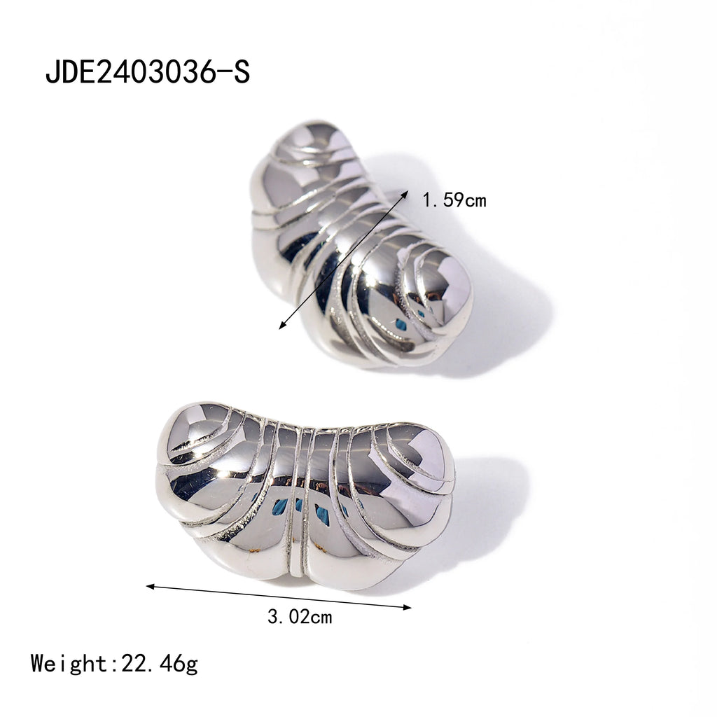 Roman Holiday Silver Croissant Earrings