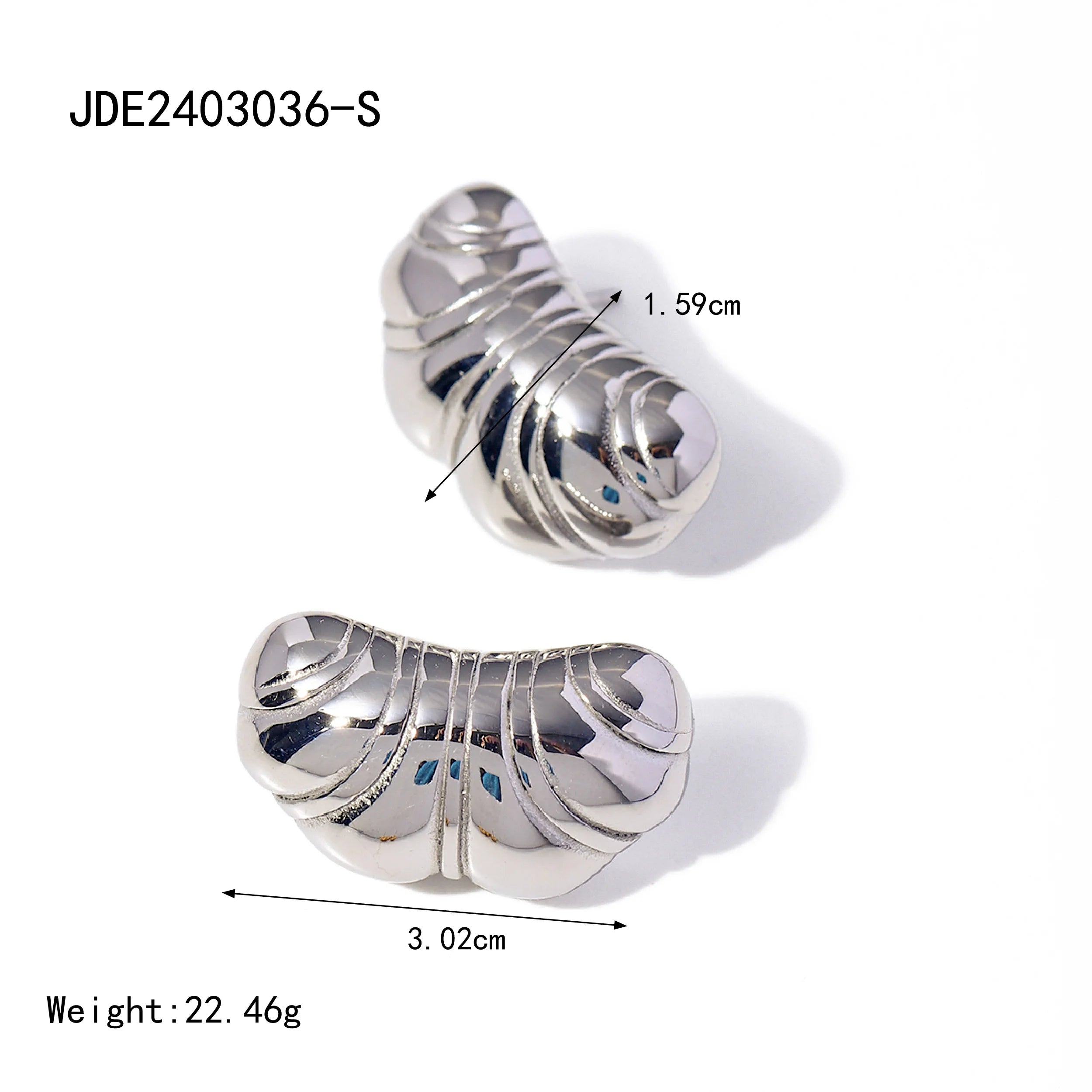 Roman Holiday Silver Croissant Earrings