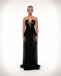 All Eyes On Me Black Draped Maxi Dress
