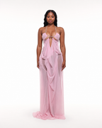 All Eyes On Me Pink Draped Maxi Dress