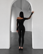 Allure Black Crystal Jumpsuit