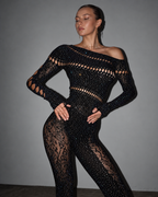 Allure Black Crystal Jumpsuit