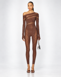 Allure Brown Crystal Jumpsuit