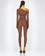 Allure Brown Crystal Jumpsuit