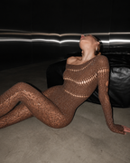 Allure Brown Crystal Jumpsuit