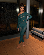 Allure Dark Green Crystal Jumpsuit