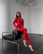 Allure Red Crystal Jumpsuit