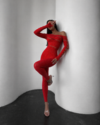 Allure Red Crystal Jumpsuit
