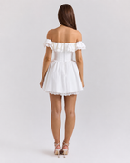 Alouette White Off-Shoulder Mini Dress