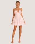 Amorina Pink Floral Mini Dress