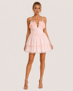 Amorina Pink Floral Mini Dress
