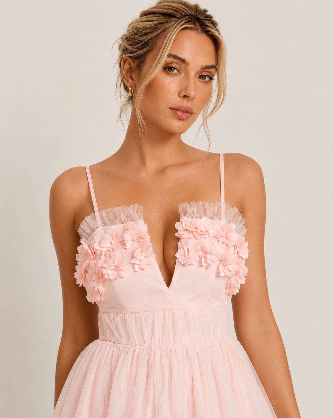 Amorina Pink Floral Mini Dress