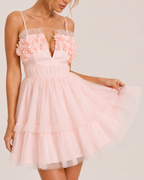 Amorina Pink Floral Mini Dress