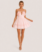 Amorina Pink Floral Mini Dress