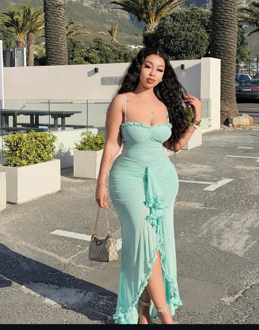 Molly Elegant Mint Green Maxi Dress