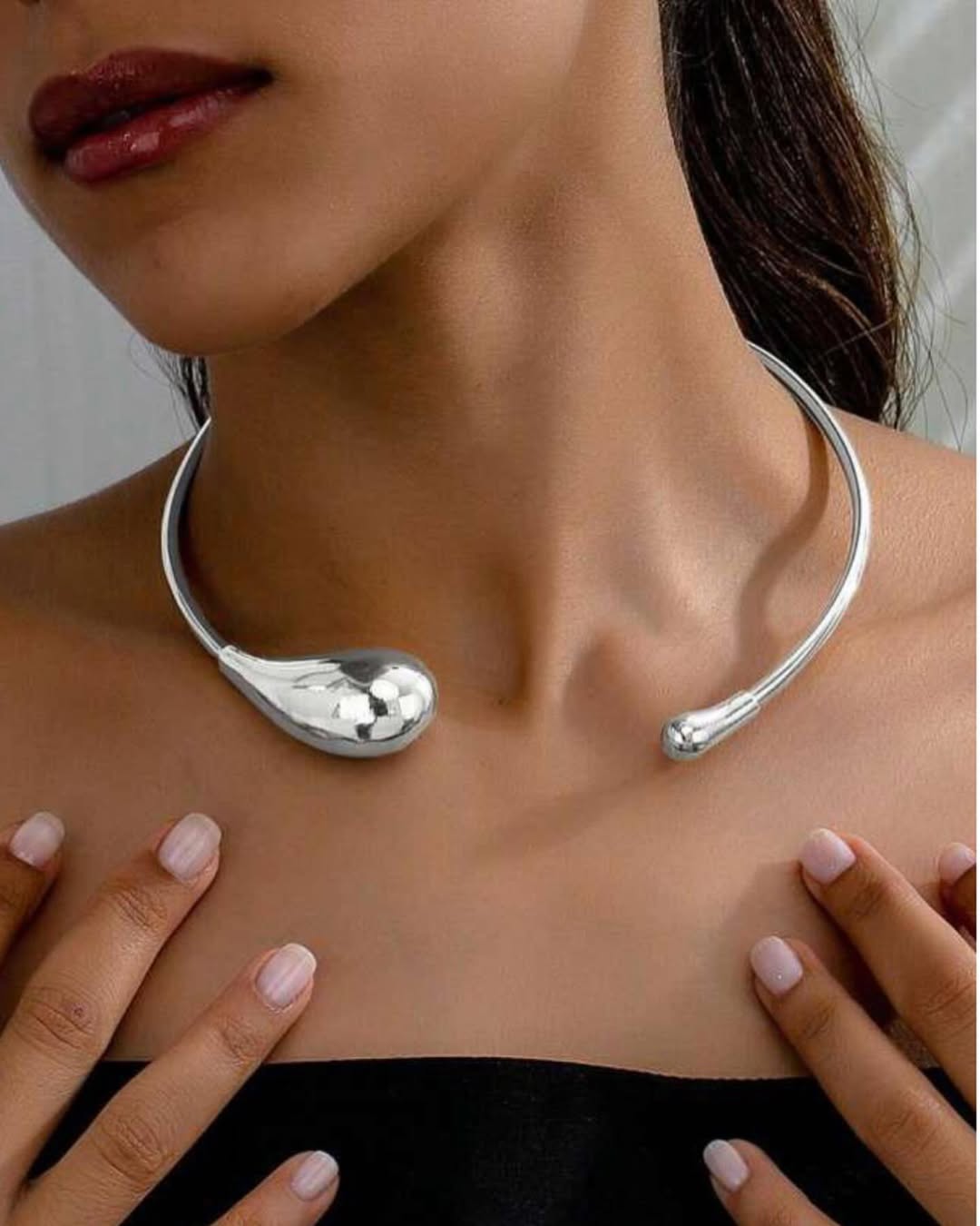 Self Love Silver Teardrop Necklace