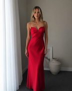 Capri Red Slip Maxi Dress