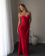 Capri Red Slip Maxi Dress