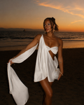 Claire Asymmetric White Mini Dress