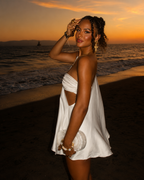Claire Asymmetric White Mini Dress