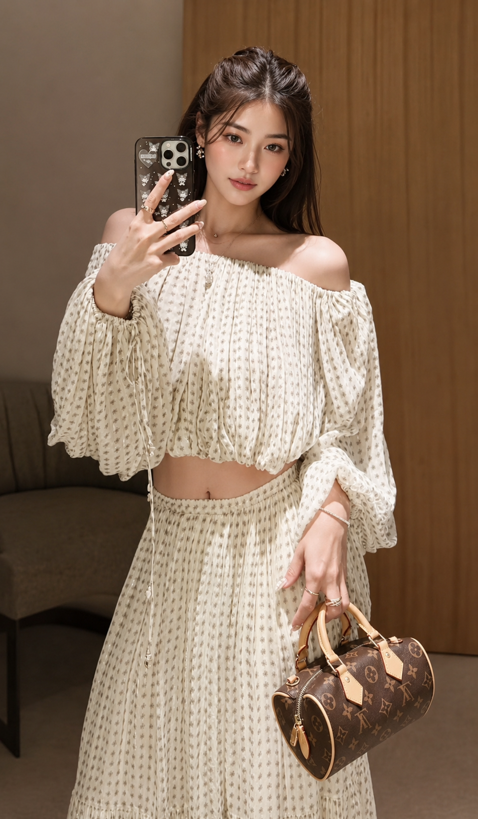 Sunday Morning Ivory Polka‑Dot Blouse