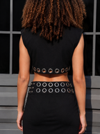 Hard Core Black Eyelet Top