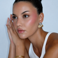 Art Deco Two-Tone Triangle Earrings