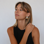 Art Deco Two-Tone Triangle Earrings
