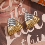 Art Deco Two-Tone Triangle Earrings