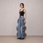 Diva Blue Floral Appliqué Jeans