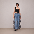 Diva Blue Floral Appliqué Jeans
