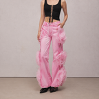 Diva Pink Floral Appliqué Jeans