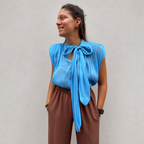 Flash Blue Bow Detail Blouse
