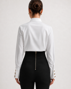 Boss White Ruffle Blouse