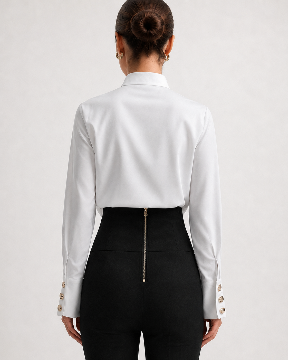 Boss White Ruffle Blouse