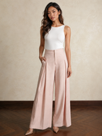 Lux Blush Pink High-Waist Pants