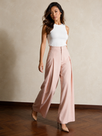 Lux Blush Pink High-Waist Pants